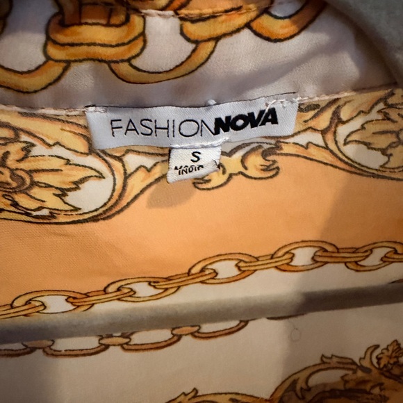 Vintage Style Orange and Brown Patterned Shirt - Picture 5 of 5